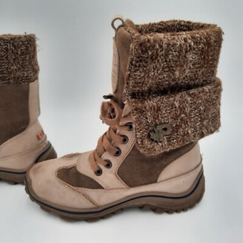 🇨🇦 PAJAR Ava Leather/Suede Winter Boots Knit Cuff